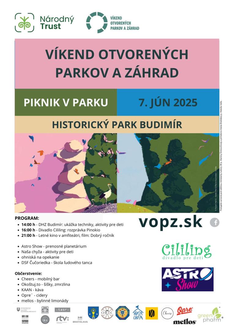 7. júna o 14:00 h začína Piknik v parku. Nezabudnite na deky, piknikové košíky a niečo na opekanie.