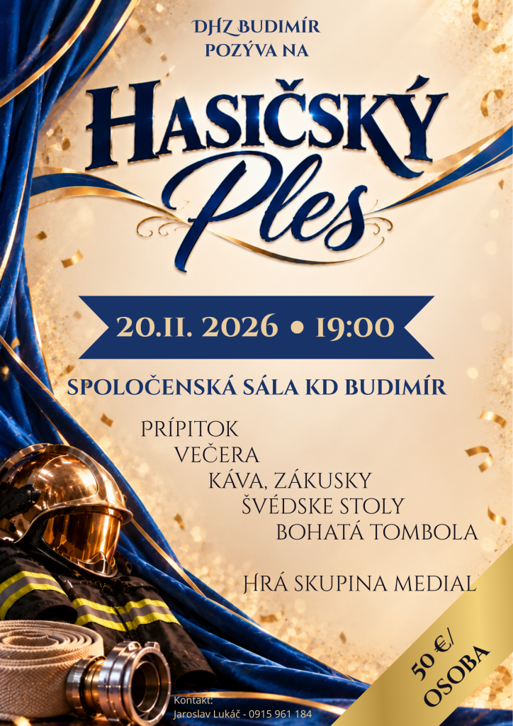 DHZ Vás srdečne pozýva na&nbsp;Hasičský ples 20.11.2026 o&nbsp;19:00 hod. v&nbsp;sále KD.