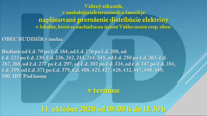 Prerušenie distribúcie elektriny!