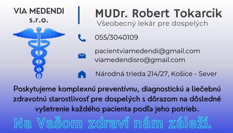 MUDr. Robert Tokarcik - Ambulancia všeobecného lekára pre dospelých