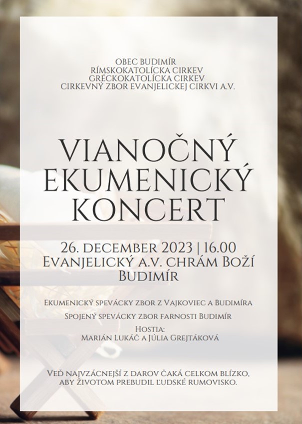 Srdečne Vás pozývame 26.12.2023 o 16:00 hod.