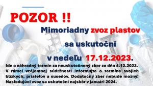 ZBER PLASTOV 17.12.2023!!